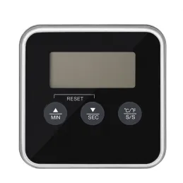 Termometro LCD per alimenti con sonda e magnete / Nero