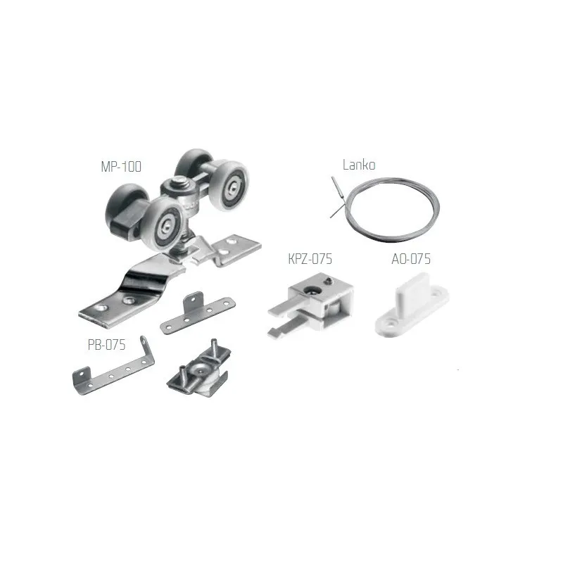 Set per due porte SYNCHRONIK 100 kg senza binario