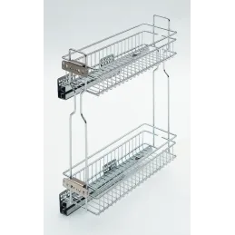 Cestello KOMFORT ad estrazione totale, laterale, con ammortizzazione / Cromo