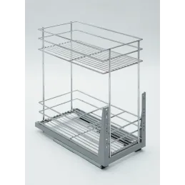 Cestello ad estrazione totale ELEGANCE inferiore con chiusura ammortizzata / Cromo