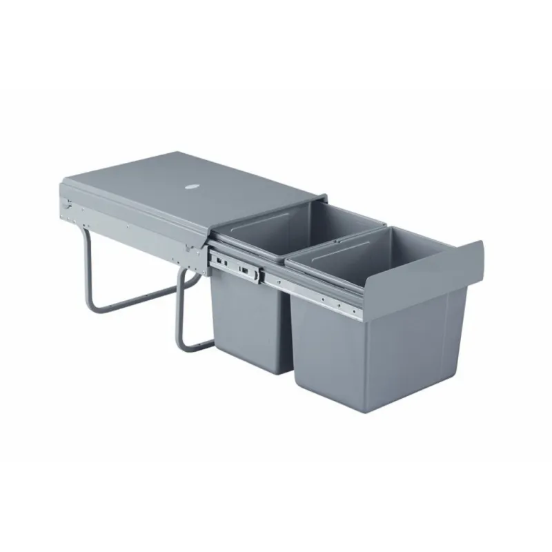 Cestino estraibile 400 mm - 2x15L / Grigio