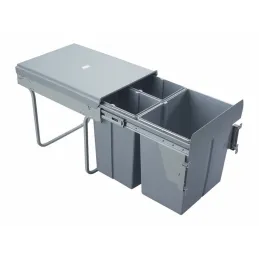 Cestino estraibile 400 mm – 2×10 L + 1×20 L con attacchi per l’anta / Grigio