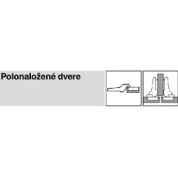 Cerniera a mezza sovrapposizione CLIP con chiusura ammortizzata e piastrina