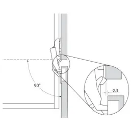 Cerniera a scodellino CLIP a 155° con zero sporgenza