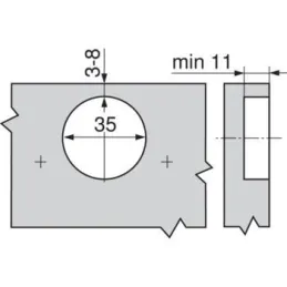 Cerniera applicata 170° CLIP TOP