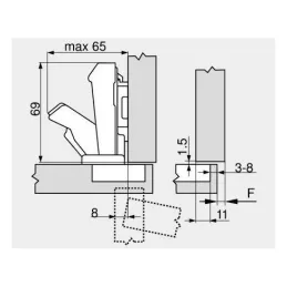 Cerniera ad applicazione 170° CLIP TOP – senza molla