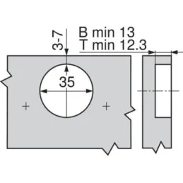 Cerniera inserita per angolo cieco 90° CLIP TOP – senza molla