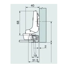 Cerniera a montaggio interno per ante in alluminio CLIP TOP 95° con ammortizzazione