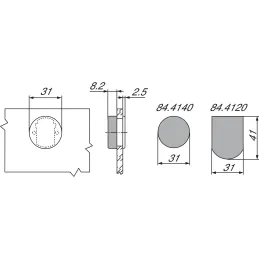 Copertura rotonda per cerniera