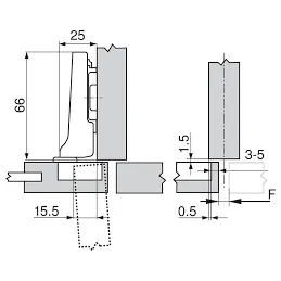 Cerniera MINI a sovrapposizione parziale CLIP TOP 94°