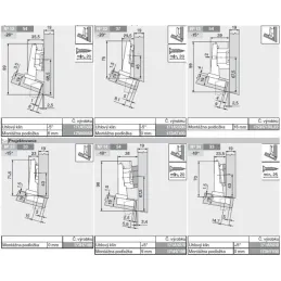 Cerniera sovrapposta -15° CLIP TOP con ammortizzazione