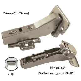 Cerniera CLIP 45° con ammortizzazione e basetta