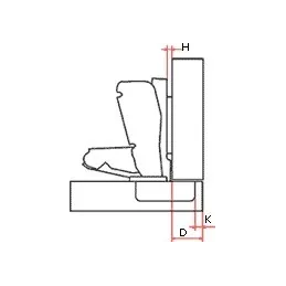 Cerniera a CLIP da 165° con chiusura ammortizzata e piastra di montaggio