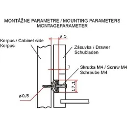 Coulisse a sfere da 17 mm