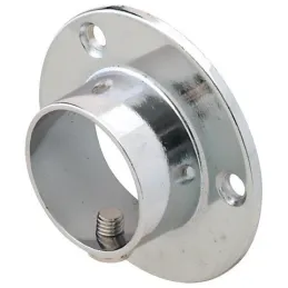 Terminale per bastone appendiabiti - rotondo / Cromo lucido