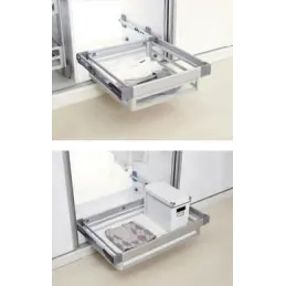 Cesto estraibile per armadio con chiusura ammortizzata / alluminio