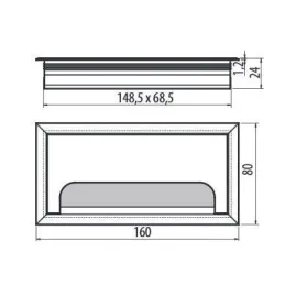 Passacavi MERIDA 160 x 80 mm / Nero