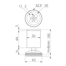 Piedino per mobili LASA / Cromo lucido