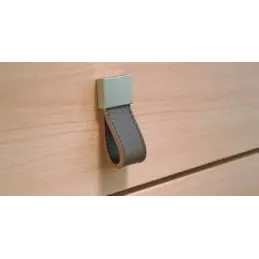 Manopola DALVIK / alluminio-pelle marrone scuro