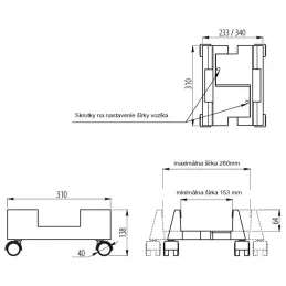 Carrello per computer / Grigio
