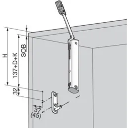 Fissaggio al mobile per Aventos HK-XS