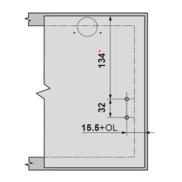 Fissaggio per ante in MDF per Aventos HK-XS