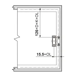 Attacco per ante in alluminio per Aventos HK-XS