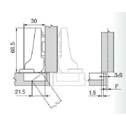 Cerniera a scodellino 120° CLIP TOP – senza molla
