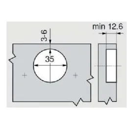 Cerniera a scodellino 120° CLIP TOP – senza molla