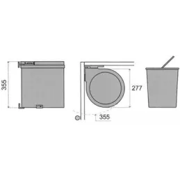 Cestino per rifiuti RP 270 / bianco