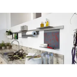 Mensola sospesa, lavagna magnetica 300 / Grigio titanio