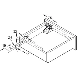 Cassetto estraibile nascosto MOVENTO con ammortizzazione e attacchi / 40 kg