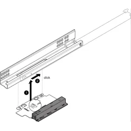 Cassetto ad estrazione totale a scomparsa TANDEM Plus TIP-ON con ganci / 30 kg
