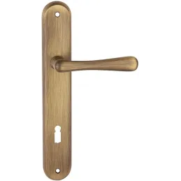 Maniglia su placca ELEGANT / Ottone patinato verniciato - finitura opaca