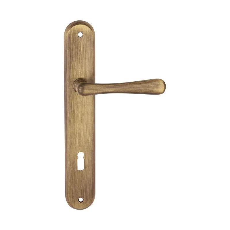 Maniglia su placca ELEGANT / Ottone patinato verniciato - finitura opaca