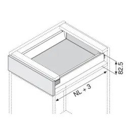 Sponda laterale Tandembox Antaro “N” 68,5 mm / Grigio