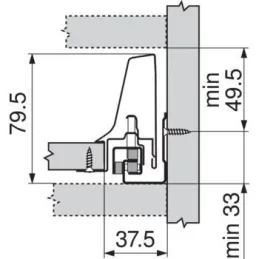 Sponda laterale Tandembox Antaro “N” 68,5 mm / Grigio