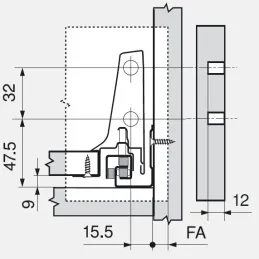 Sponda laterale Tandembox Antaro “M” 83,6 mm / Bianco