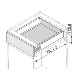 Sponda laterale Tandembox Antaro "K" 115,6 mm / Bianca