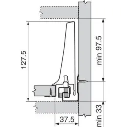 Sponda laterale Tandembox Antaro "K" 115,6 mm / Grigio