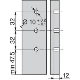 Sponda laterale Tandembox Antaro "K" 115,6 mm / Grigio