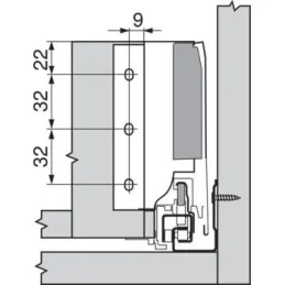 Supporto per schienale per Tandembox "K" / Grigio