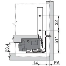 Sponda laterale LEGRABOX “M” 90,5 mm / Bianca