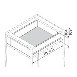 Sponda laterale LEGRABOX "M" 90,5 mm / Grigio