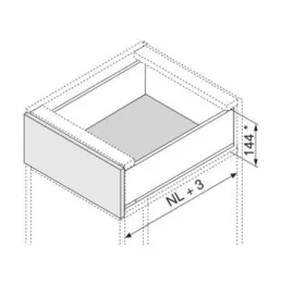 Sponda laterale LEGRABOX "K" 128,5 mm / Grigio