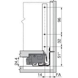 Sponda laterale LEGRABOX "C" 177 mm / Bianca