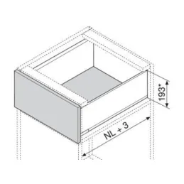 Sponda laterale LEGRABOX "C" 177 mm / Bianca