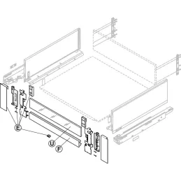 Supporto frontale LEGRABOX per cassetto interno "C" / Bianco