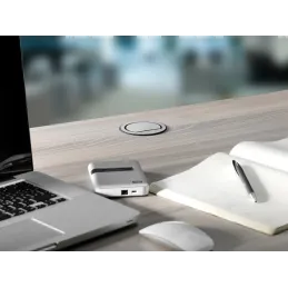 Presa elettrica a scomparsa Elevator OFFICE / Alluminio spazzolato