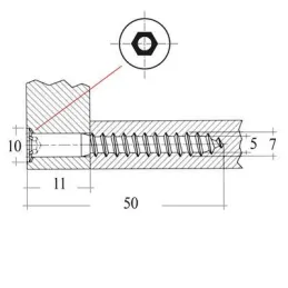 Vite di giunzione 5x50 zincata / 100 pz